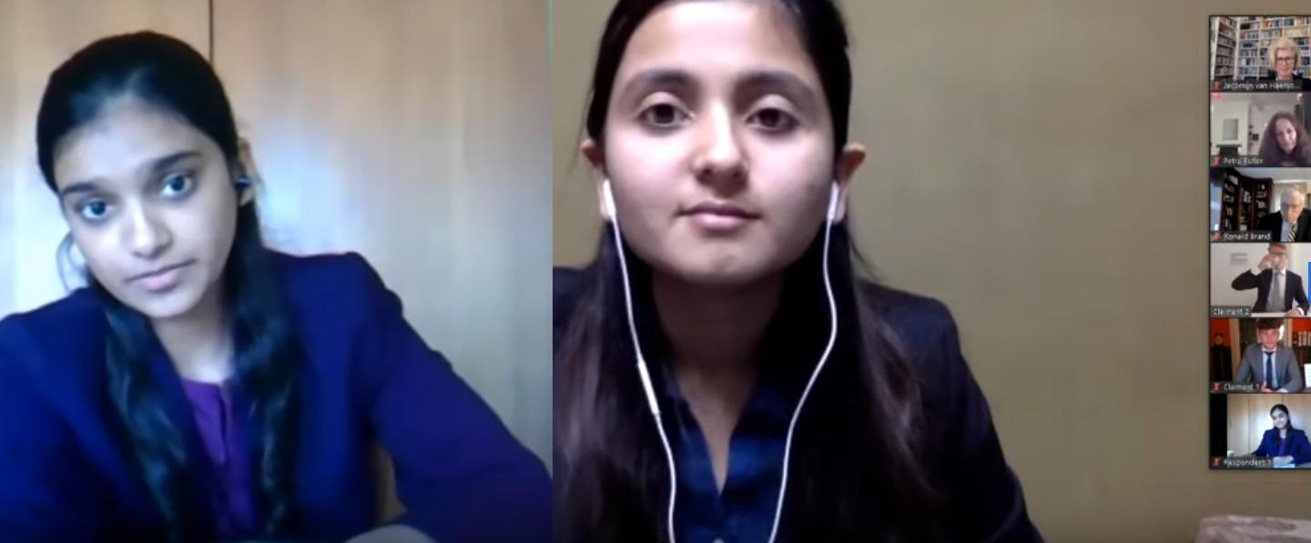 Kaira Pinheiro (left) and Ashika Jain (right) talk about how they won Vis Vienna for NUJS
