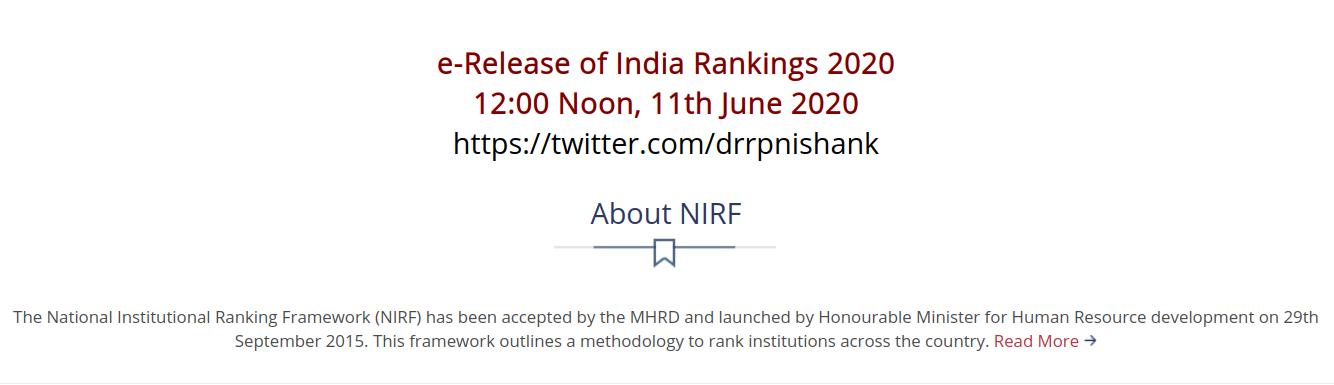 NIRF day tomorrow