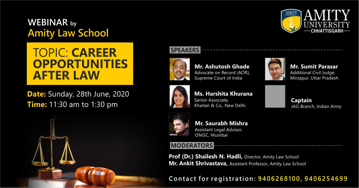 Webinar on Career Opportunities after Law