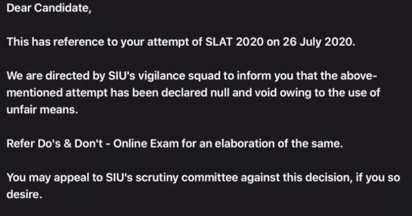 What Symbi sends you if they catch you cheating