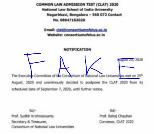 CLAT not postponed