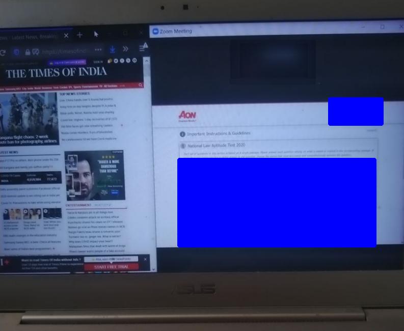 And we are underway, browsing the TOI on our laptop while watching a candidate Zoom feed of NLAT