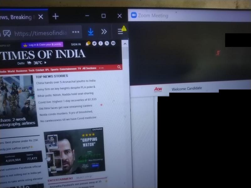 Streaming the NLAT final exam via Zoom today