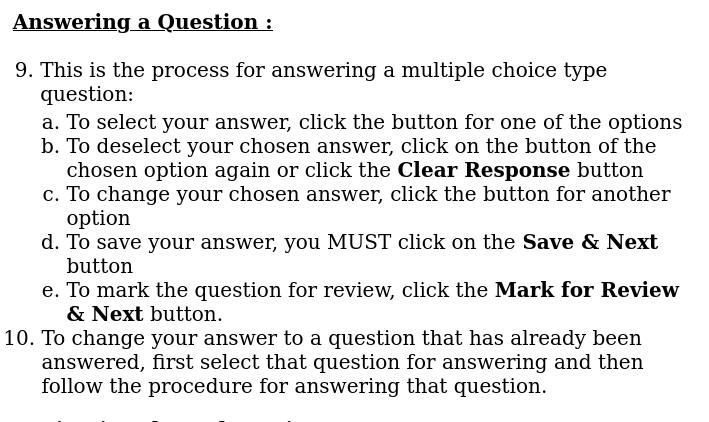 Did instructions on how to change answers cause confusion with more than a few candidates?