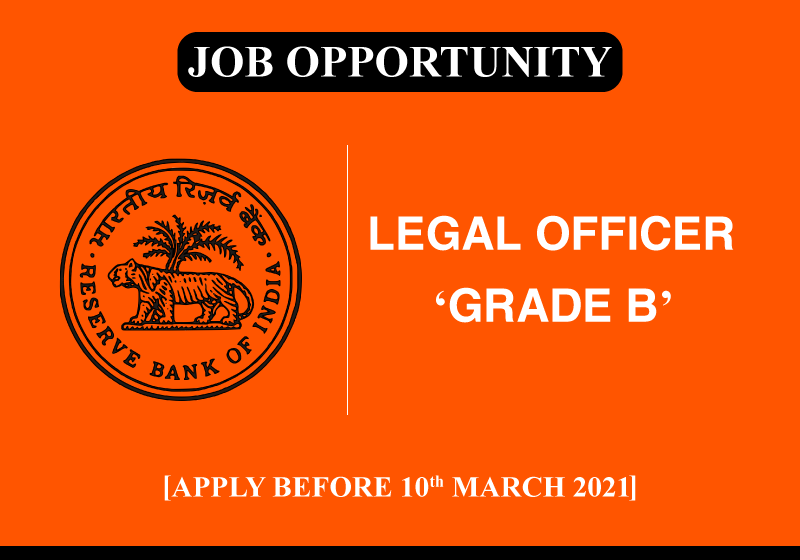 JOB: Legal Officer in Grade B | Reserve Bank of India