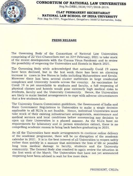 Statement from consortium