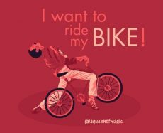 picture of freddie mercury with the caption "I want to ride my Bike!"