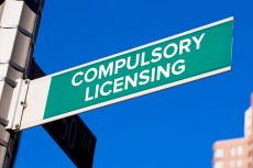 A signage with "Compulsory Licensing" written on it.