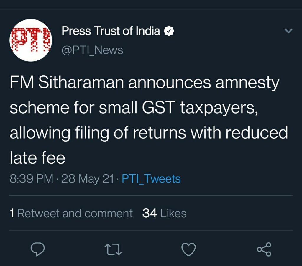 Amnesty Scheme GST LATE FEE