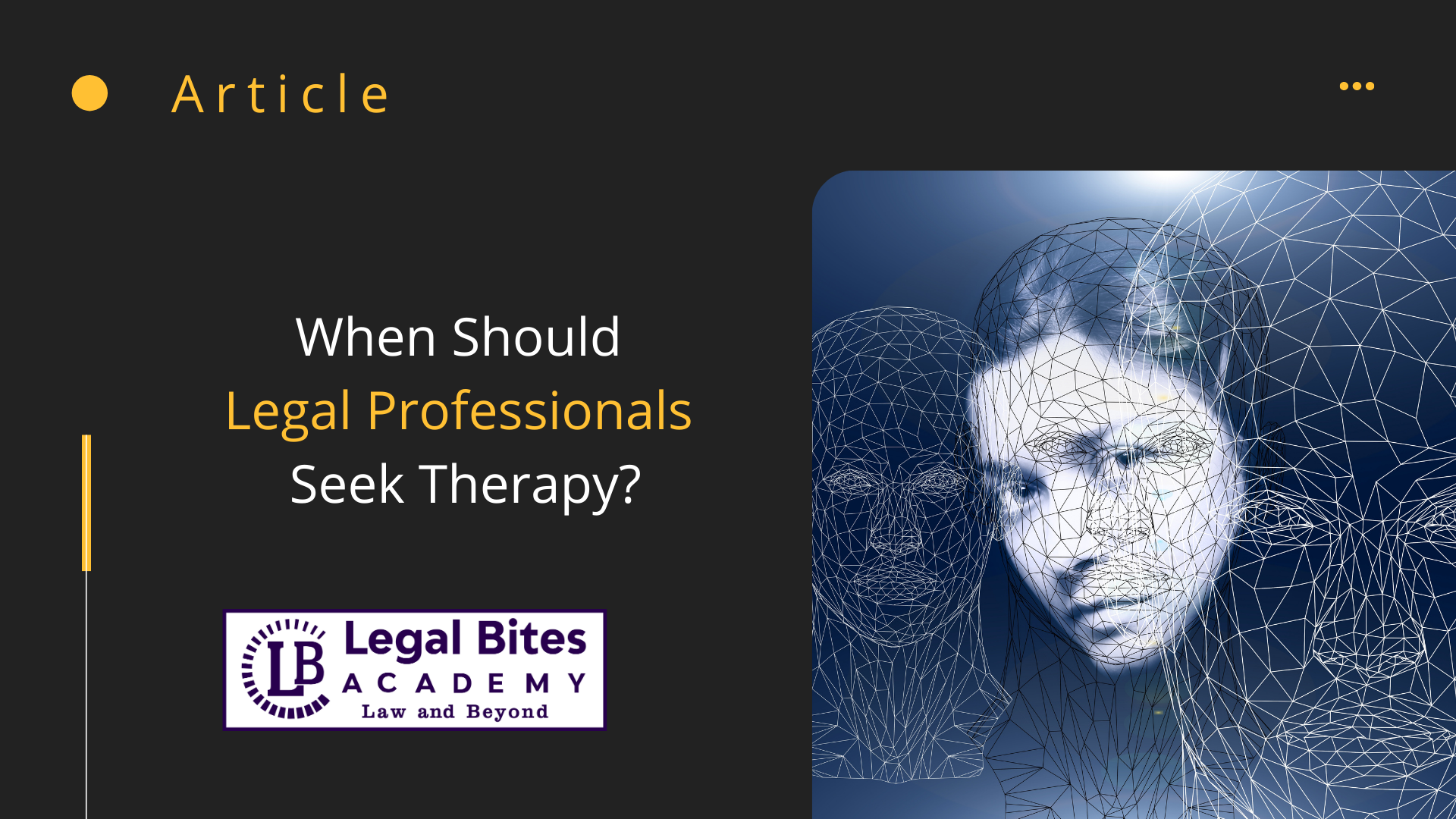When Should Legal Professionals Seek Therapy? 1 Legal Professionals Seek Therapy
