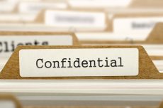 Image of folder tag with text "confidential"