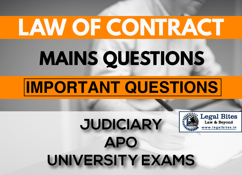 Law of Contract Mains Questions Series