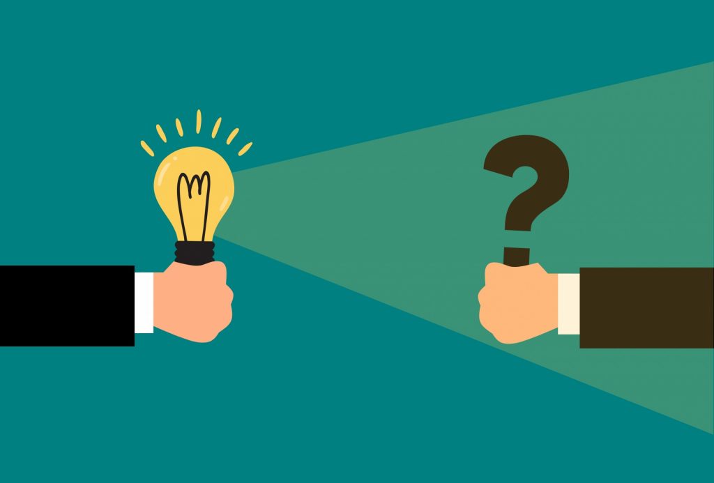 image of light bulb and question mark