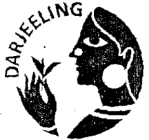 Certification Mark for Darjeeling tea. It depicts a lady holding a tea leaf. 
