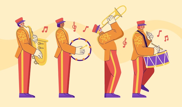 An image of animated brass band 