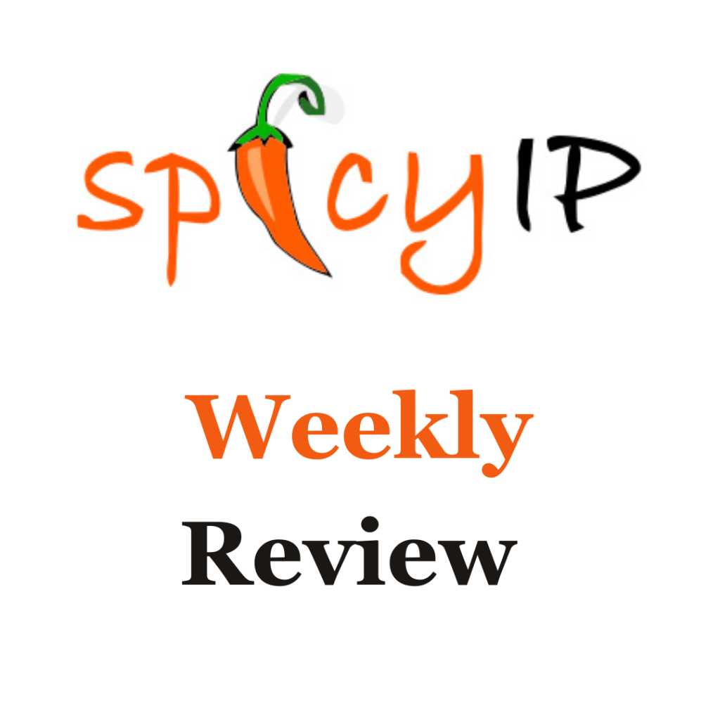Image with SpicyIP logo and the words "Weekly Review" 